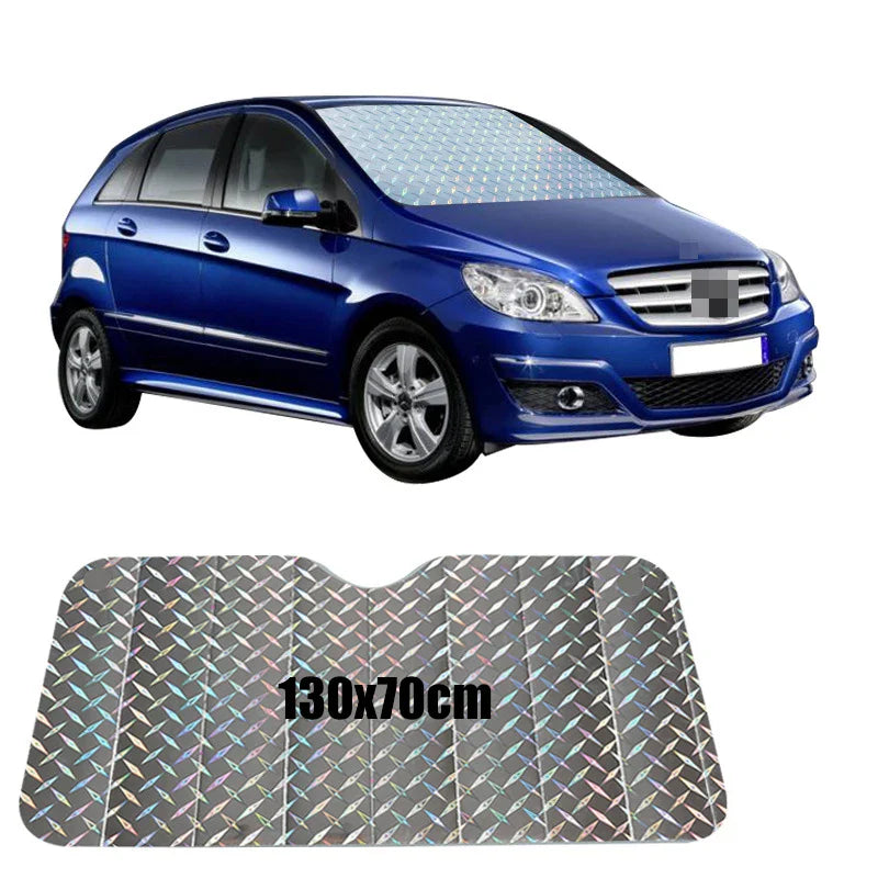 Solcura Auto Sonnenblende | UV- & Hitzeschutz | Faltbar & Universell | Silber