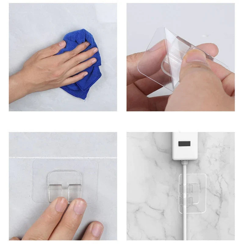 ClearFix PowerHook | Transparente Klebehaken | Extra Starke Haftkraft | Rückstandslos Entfernbar | 10er-Set