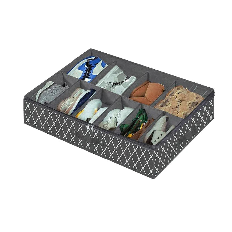 Subvento Unterbett Organizer | Faltbar & Staubfrei | Mit Sichtfenster & Griffen | Hellgrau  html Copy Edit