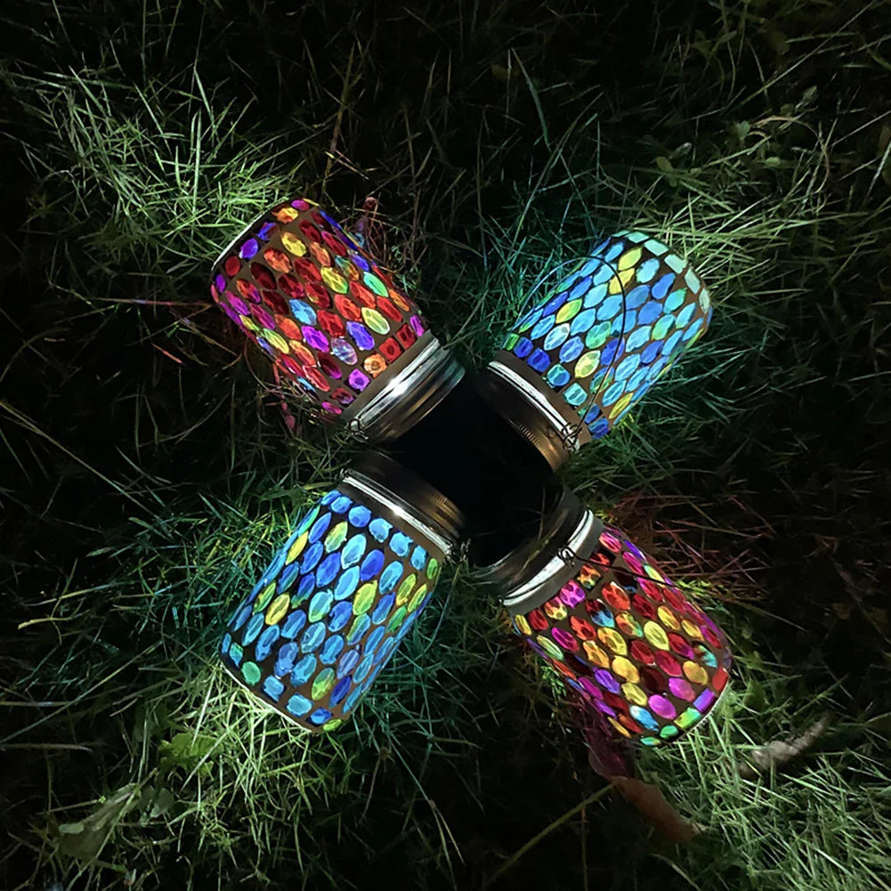 GlorioLume SolarGlow | Mosaik LED Laterne | Solarbetrieben | Dekorativ