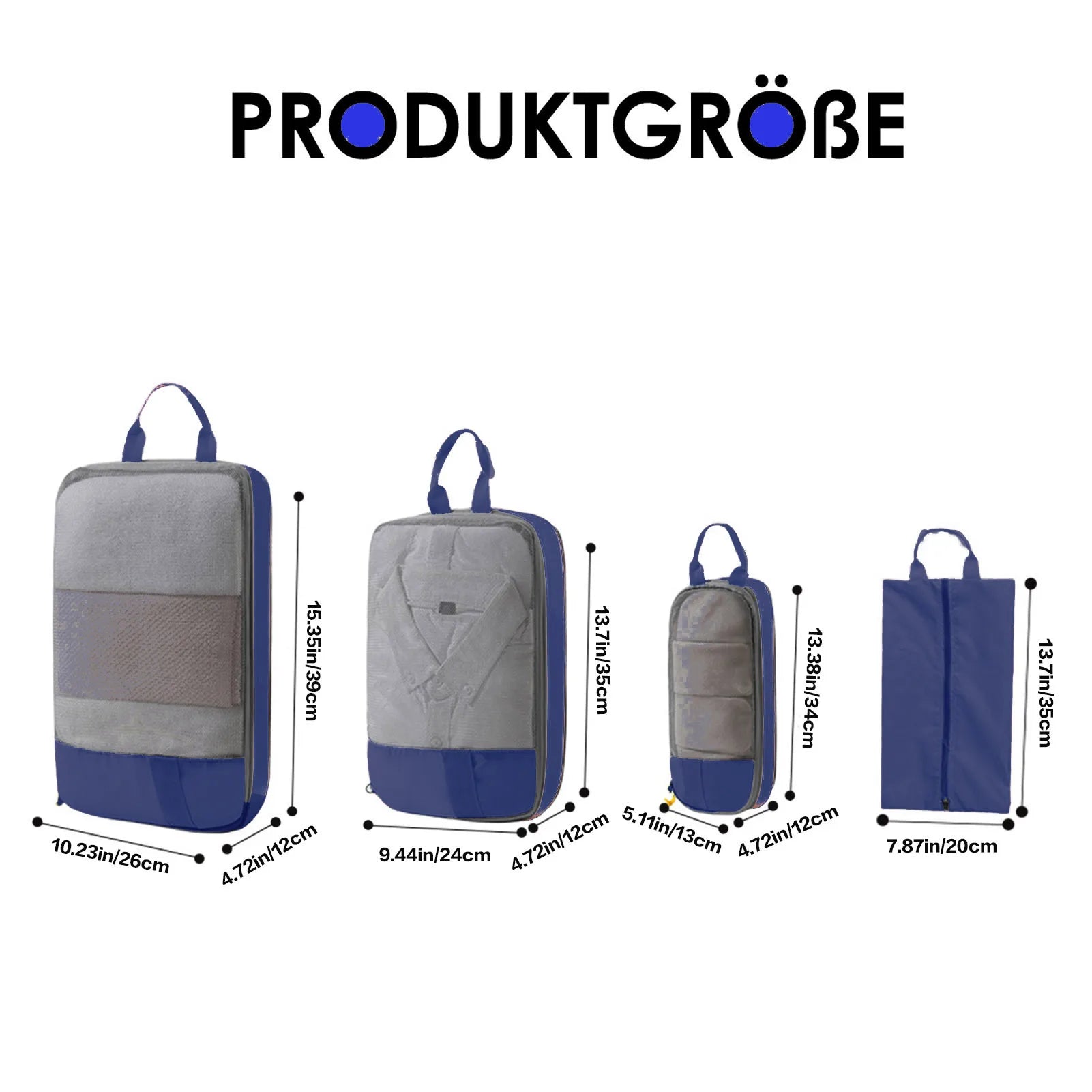 PackSmart Reise-Organizer-Set | Kompakt & Platzsparend | Mit Kompressionsfunktion | In Verschiedenen Farben