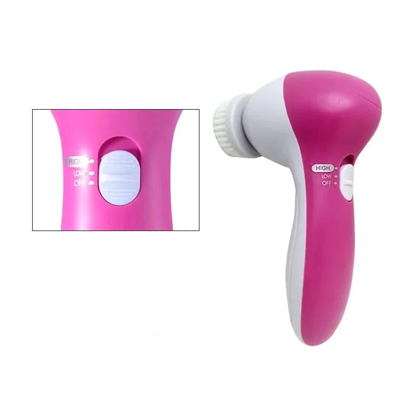 Glowence | 5-in-1 Gesichtsreinigungsgerät | Tiefenreinigung, Massage & Peeling | Hautpflege zuhause & unterwegs