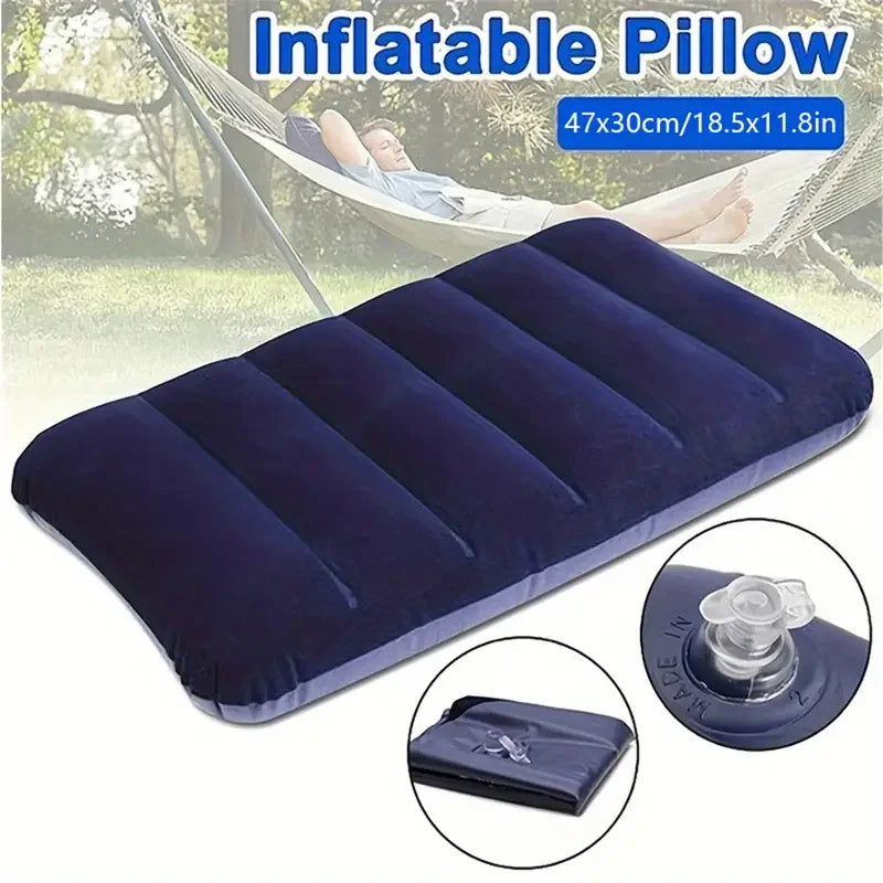 Napvoy Aufblasbares Reisekissen | Faltbar & Leicht | 47×30 cm Komfort | Für Camping & Flugreisen