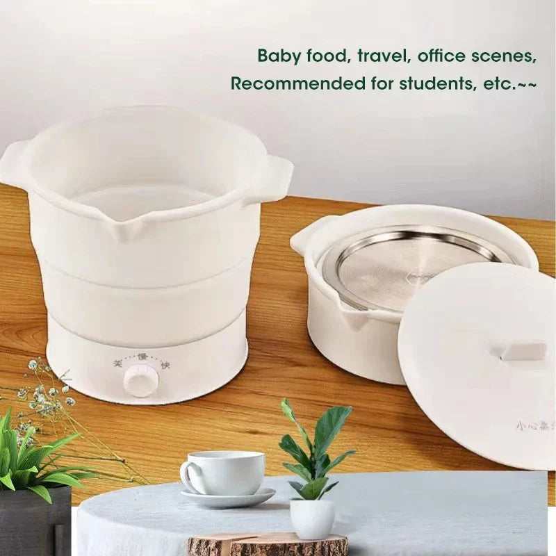 Cooksy FlexPot | Faltbarer Mini-Elektrotopf | Kochen, Dämpfen & Aufwärmen überall | Ideal für Reisen, Büro & Camping