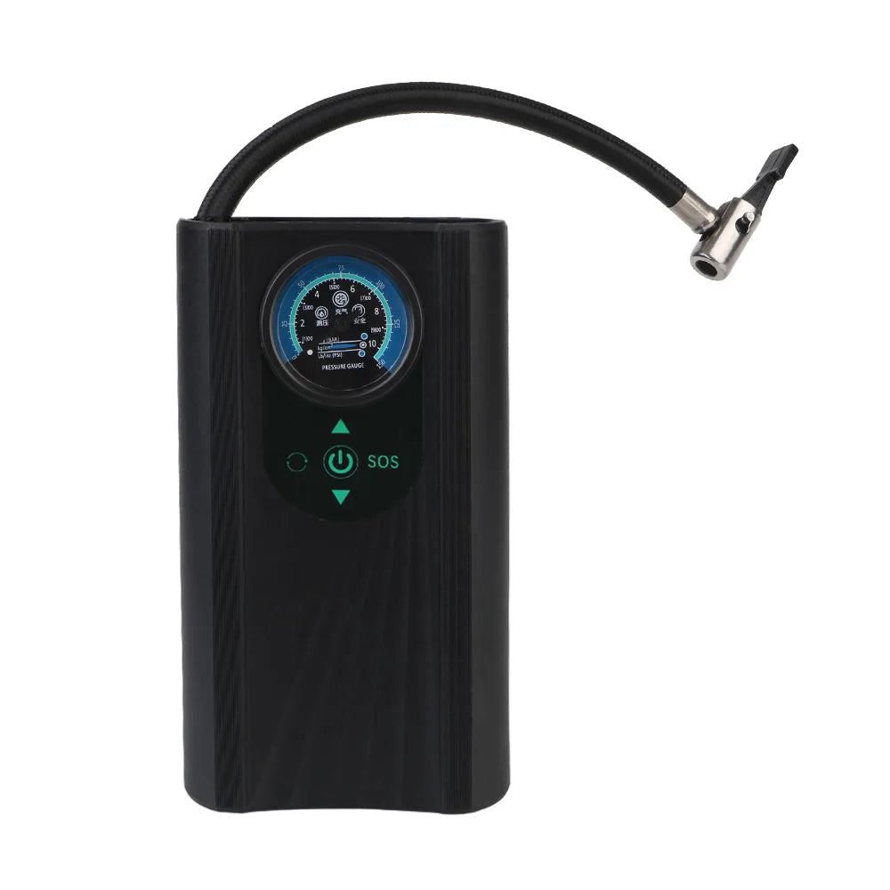 QuickPump Pro | Tragbarer Handkompressor | Automatische Abschaltung & Metallzylinder