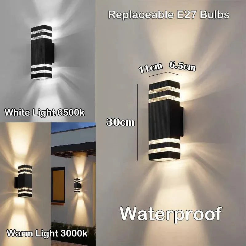 Lumivor Außenwandleuchte | Up-&-Down Licht | E27 Fassung | IP65 Wetterfest | 25×10×8 cm