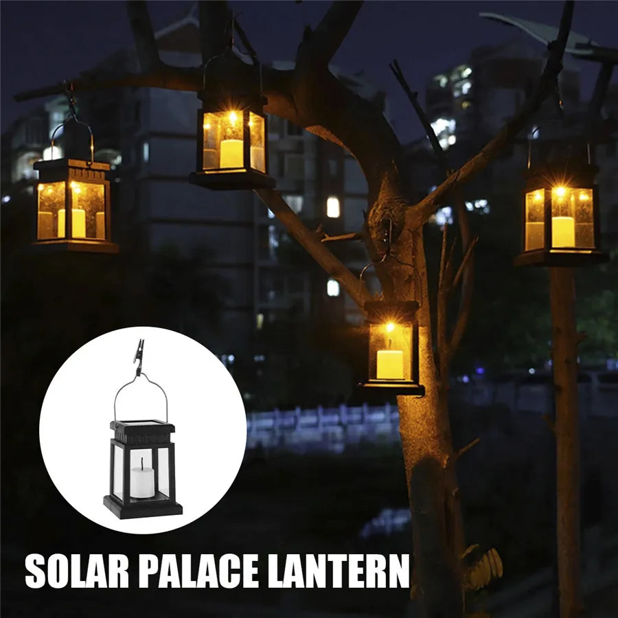 GlowAura Solar Lantern | Kerzenlicht-Effekt | Automatischer Dämmerungssensor | Wetterfest IP44