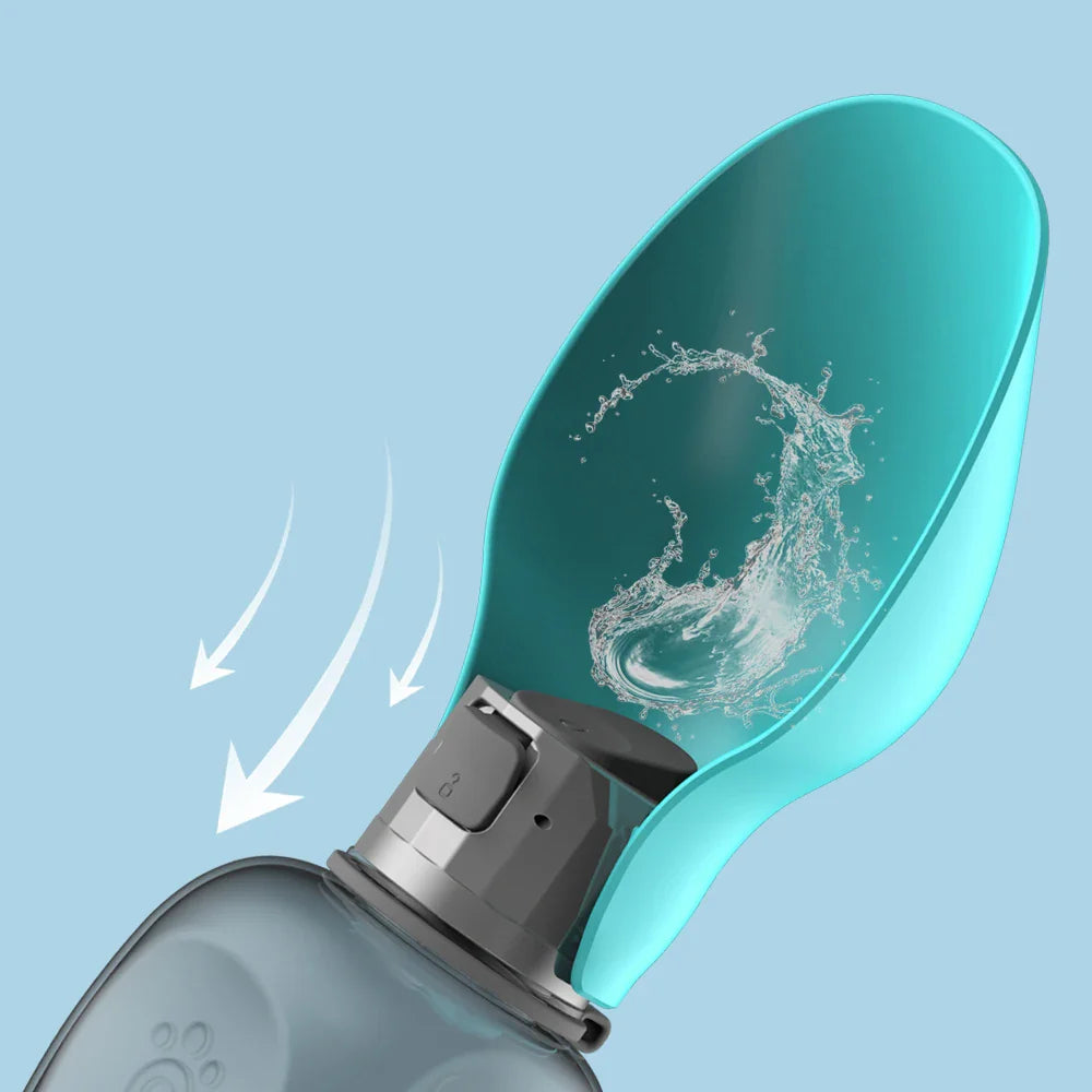 HydroPaws Hunde-Wasserflasche | Auslaufsicher | Einhand-Bedienung | BPA-frei | 800 ml Kapazität