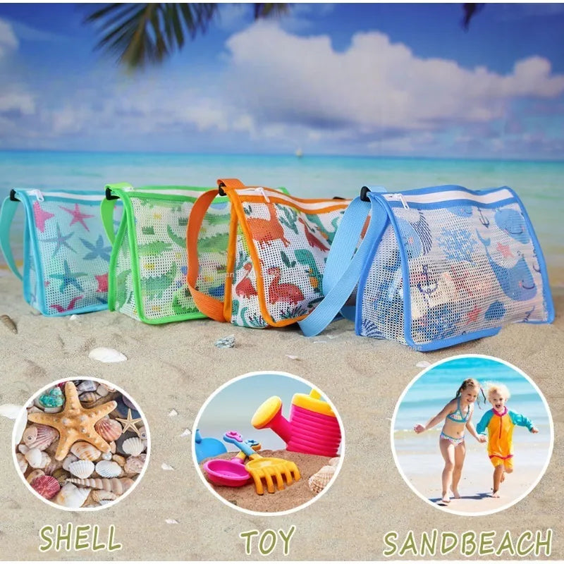 BeachBuddy | Kids Mesh-Strandtasche | Leicht, Faltbar & Schnelltrocknend | Bunt & Praktisch