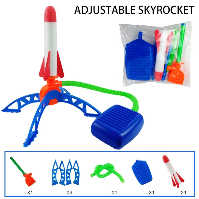 AEROKICK Raketenwerfer | 6 Schaumstoffraketen | Kinderbetriebener Spielspaß | Für Garten & Park