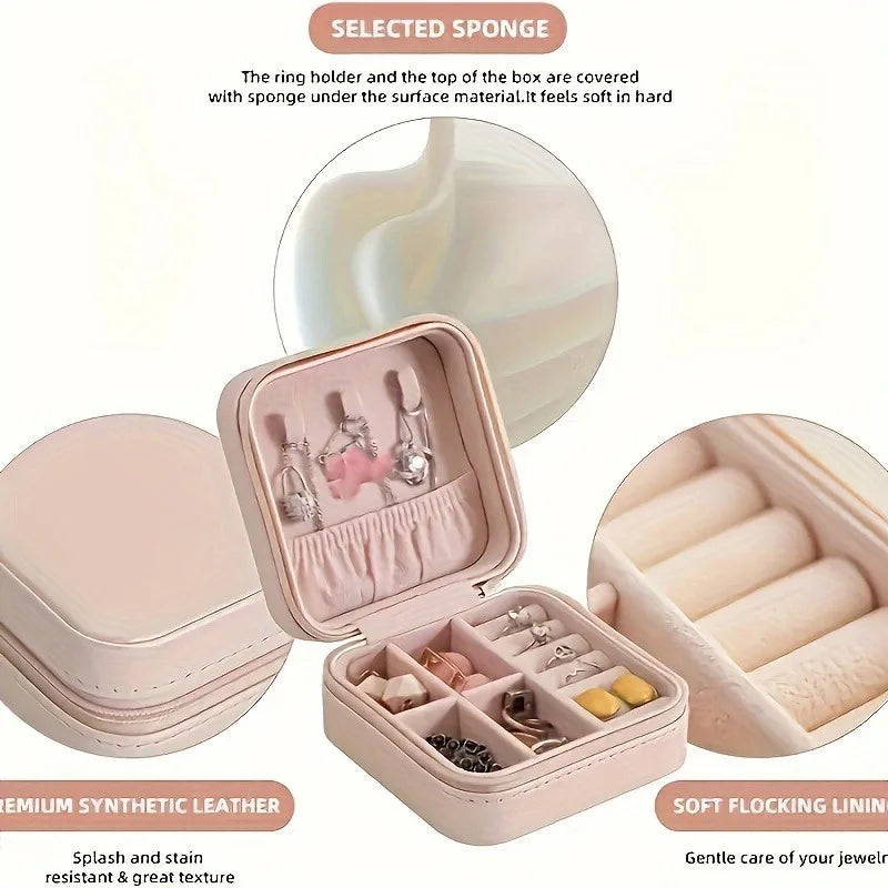 Veloura JewelCase | Schmuckorganizer Reiseetui | Kompakt & Elegant | Für Ringe, Ketten & Co.