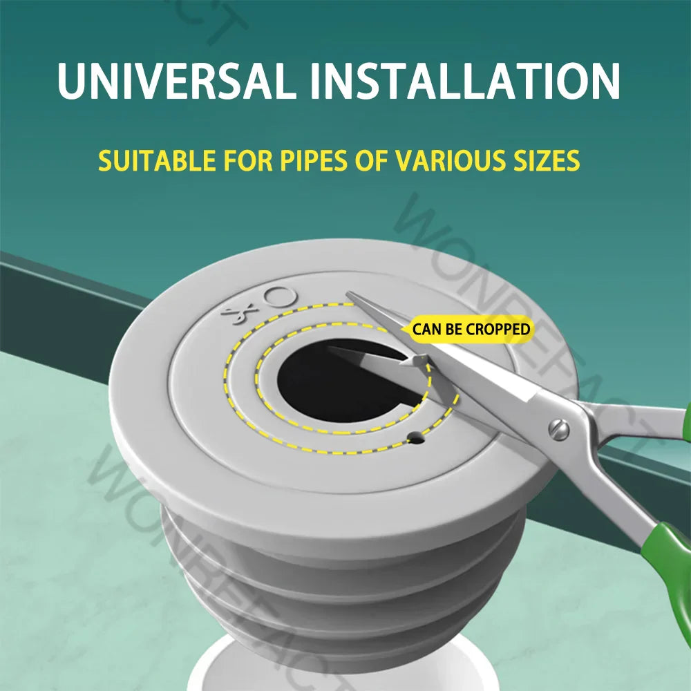 Sealora Silikon-Abflussblocker | Gegen Gerüche, Insekten & Rückfluss | Universaldichtung für 3,5–7,5 cm Rohre | Werkzeuglose Montage