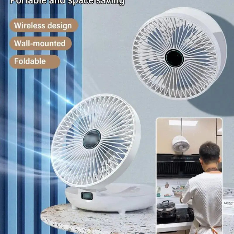 AirSwing™ – Faltbarer & Hängender Tischventilator mit USB & Nachtlicht