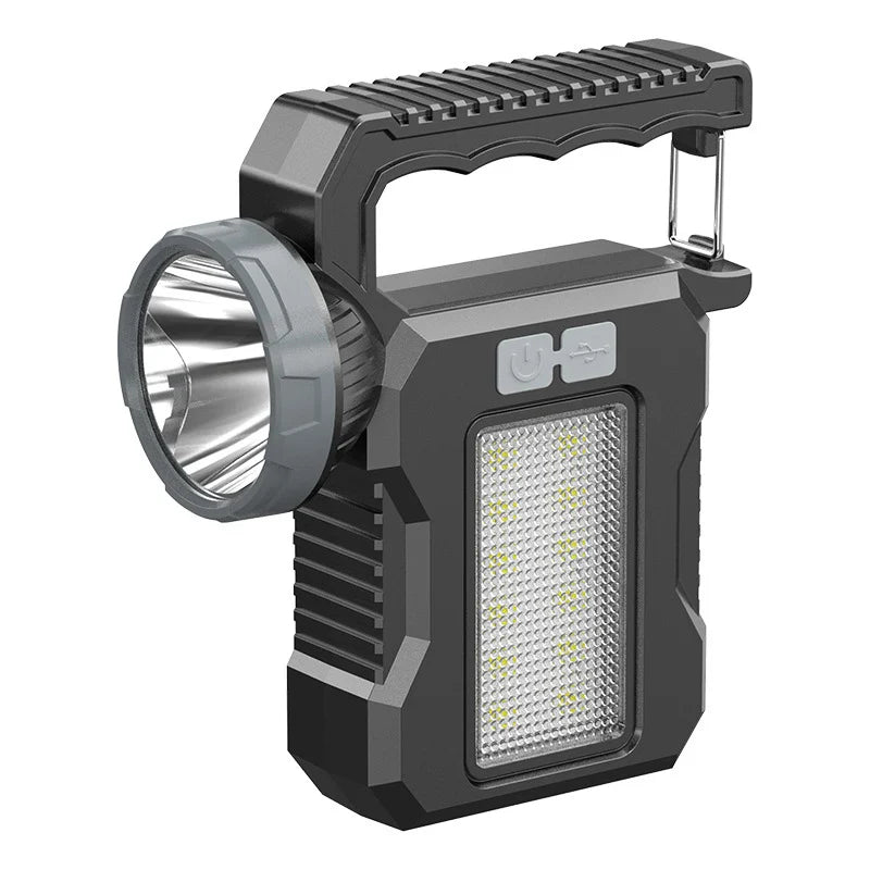 LumoVolt SolarLight | Tragbare Solar Taschenlampe | LED Suchlicht, COB-Arbeitslicht, Laterne