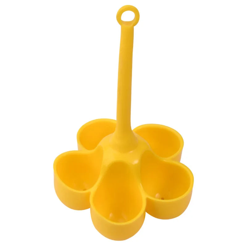 EggMate Silikon Eierkocher | Für 5 Eier | Hitzebeständig & Geruchsneutral | Mit Abflussöffnung