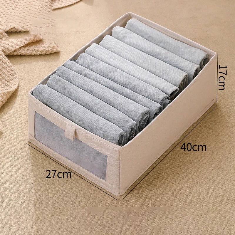 Boxvero Aufbewahrungsbox | Mit Sichtfenster & Faltbar | Atmungsaktiver Leinenstoff | In M, L, XL