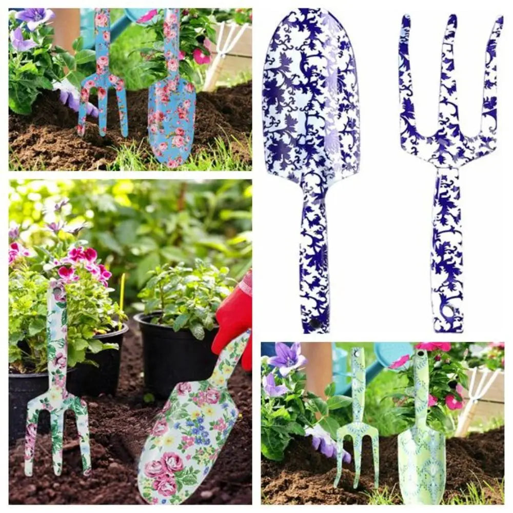 FloraEase GardenSet | Edelstahl Gartenwerkzeug Set | Handschaufel & Blumengabel | 6 Farben | Für Gartenpflege & Umgraben