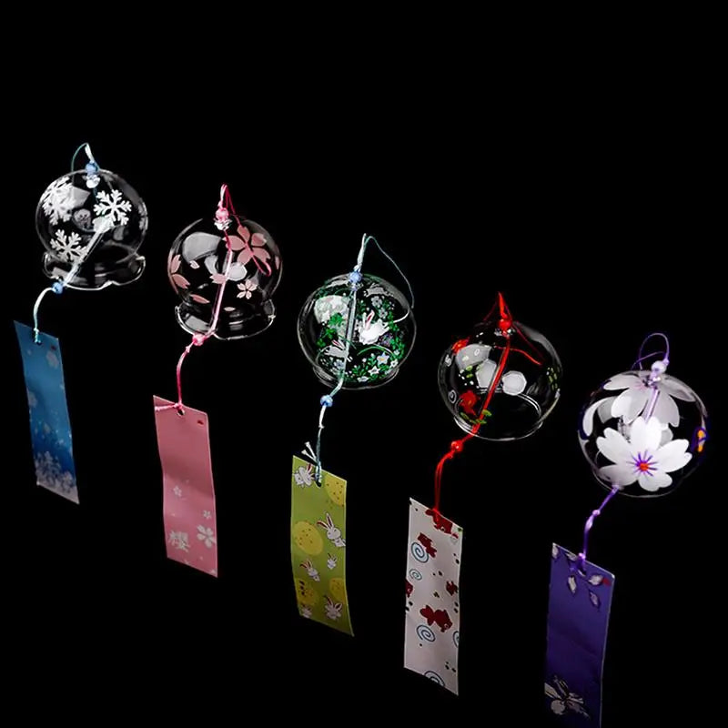 Yumeko Glas-Windglocke | Japanischer Stil | Handgefertigt | Klarer Klang | Zieranhänger