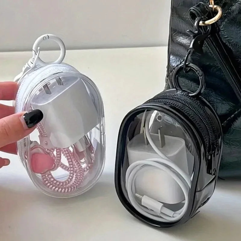 Podlette Mini Tasche | Transparent & Wasserdicht | Mit Karabiner & Reißverschluss