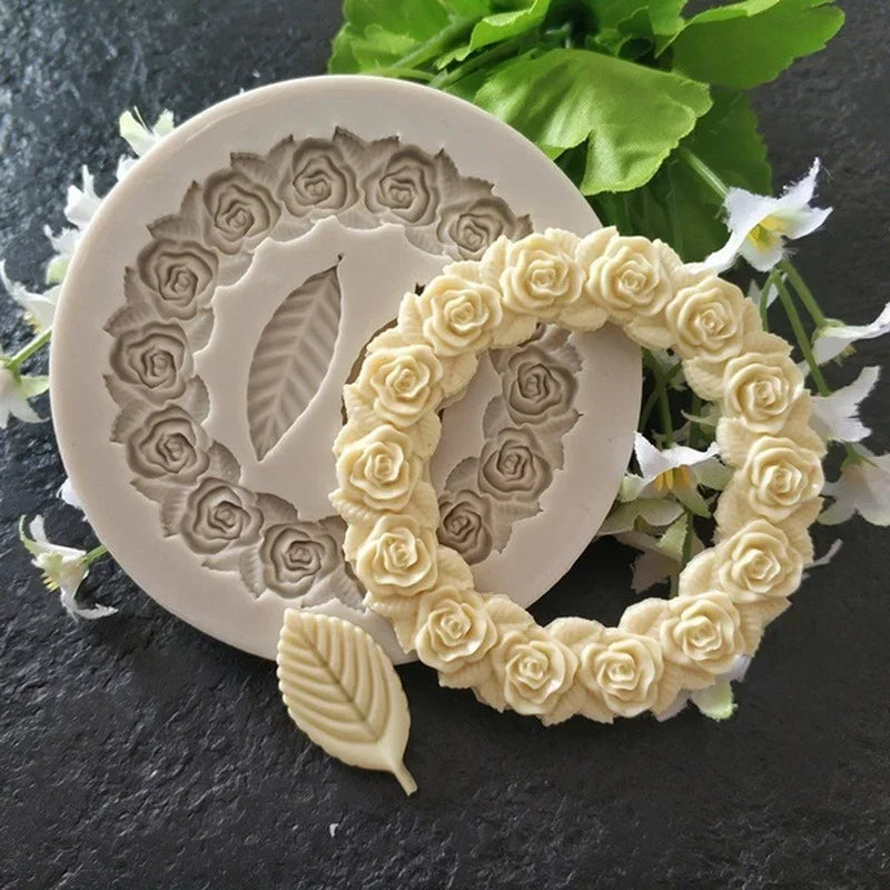 Formellina Silikonform | Rosetten & Blätter | Für Fondant & Schokolade | Flexibel & BPA-frei