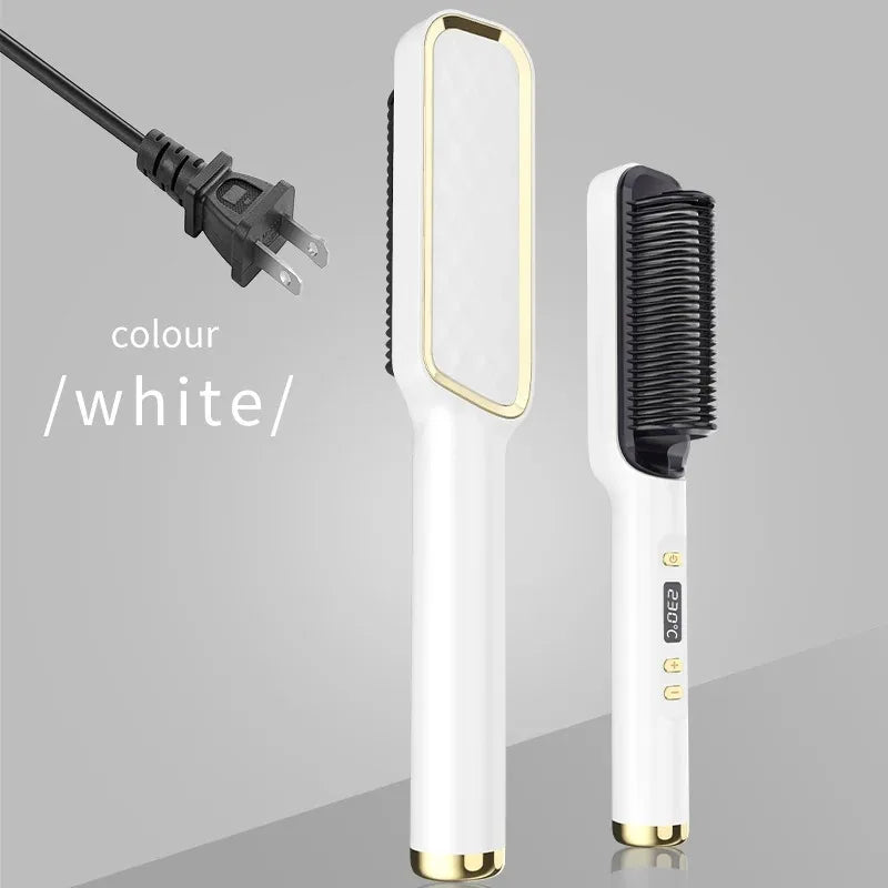 SmoothPro Haarglättungsbürste | LED-Temperaturanzeige & Anti-Verbrüh-Schutz | 360° drehbares Kabel
