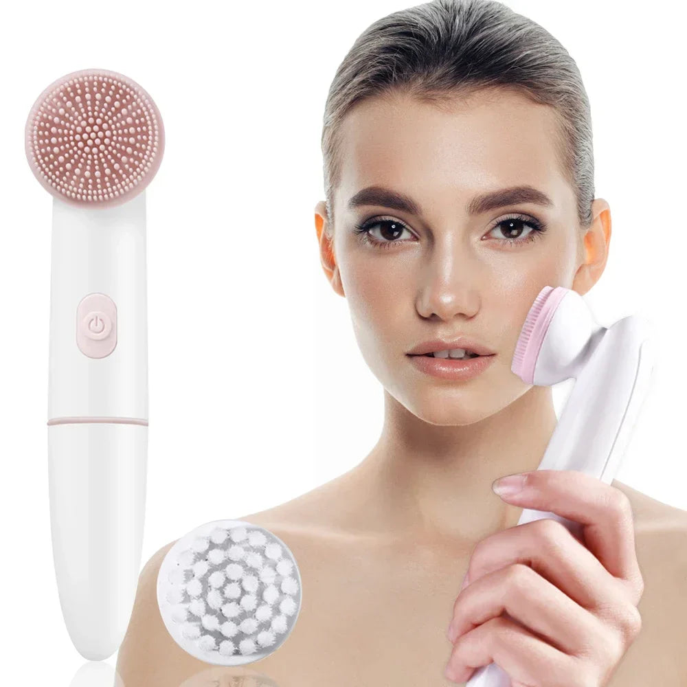 Silkiva 2-in-1 Reinigungsbürste | Sonic-Vibration & Massage | Für Empfindliche Haut | IPX6 Wasserdicht | Batteriebetrieben