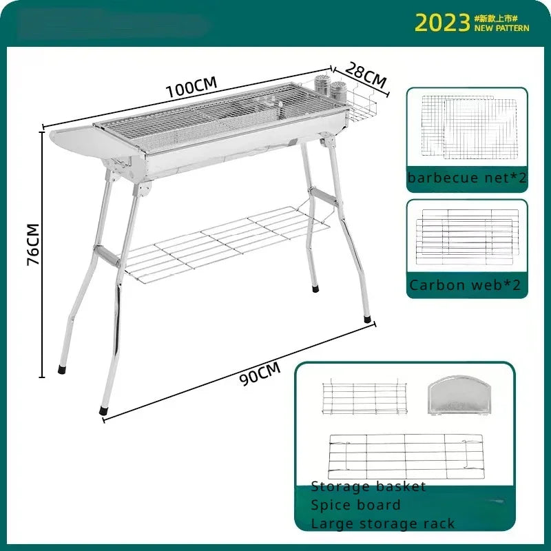 GrillFlex | Klappbar & Edelstahl | Holzkohlegrill für Garten & Camping