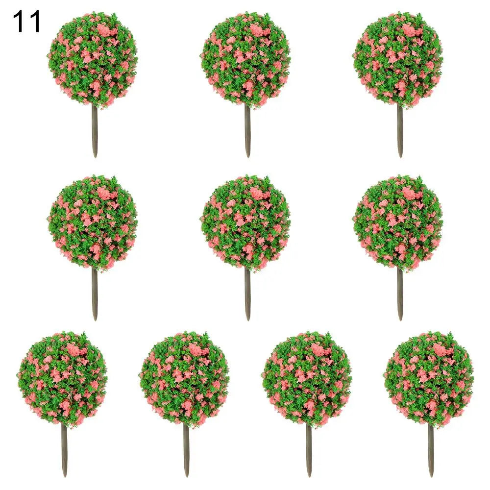 Floranimo Mini Bäume | 10er Set | Bunt & Realistisch | Für Modelle & Dioramen | Flexible Deko-Idee