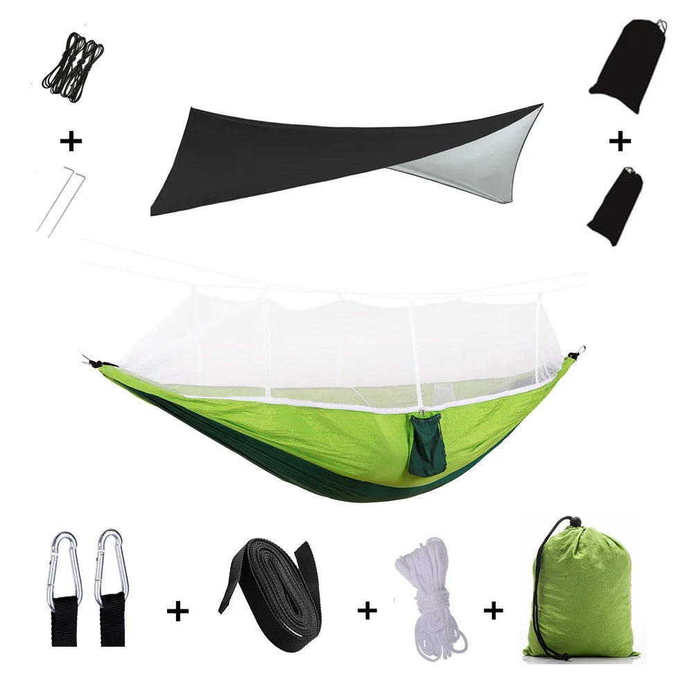 Nomaterra Hängematte | Mit Moskitonetz & Tarp | Ultraleicht & Wetterfest | Für Outdoor & Trekking