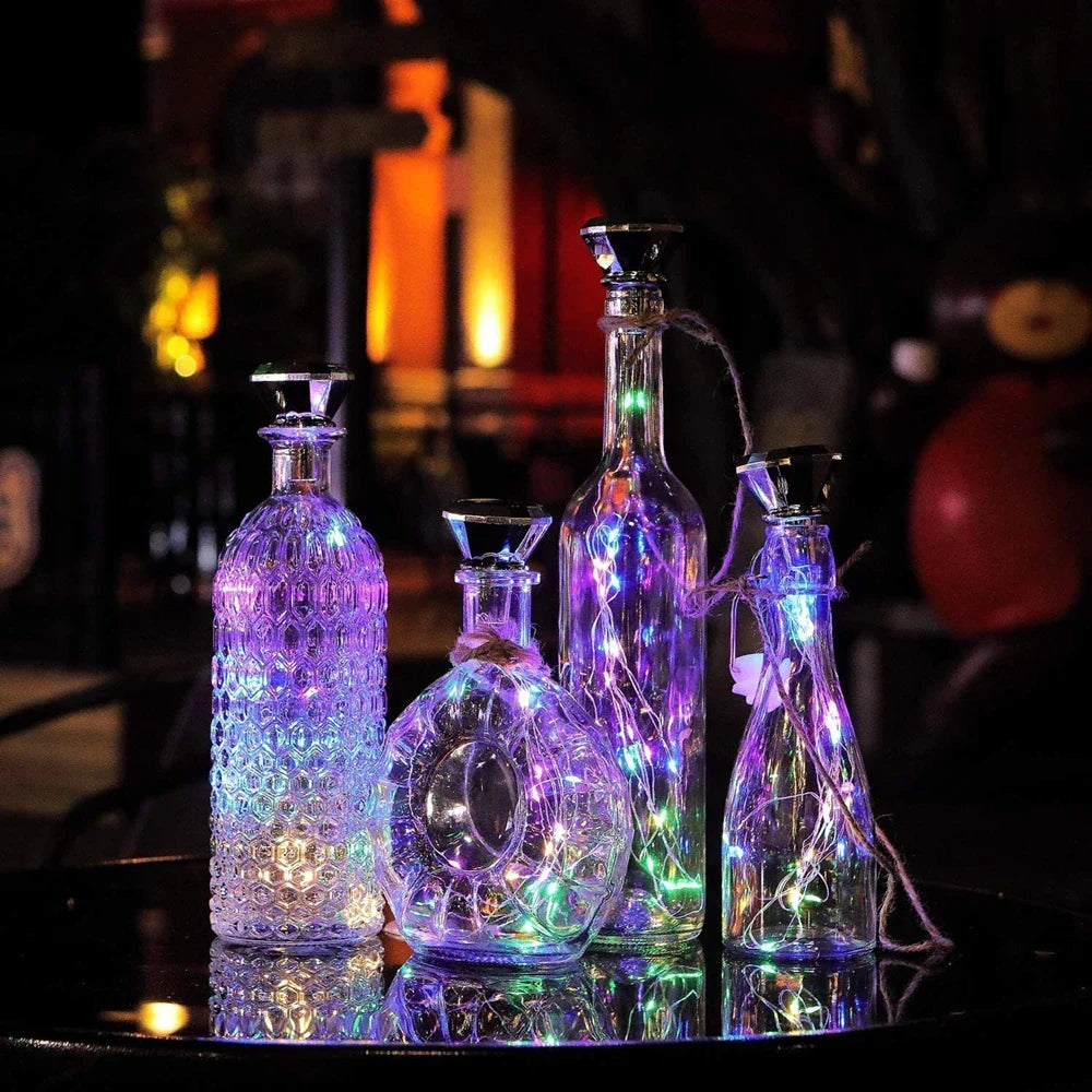GlowBottle | Solar Flaschenlicht | Kupferdraht Lichterkette | Flexibel für Dekoration & Events