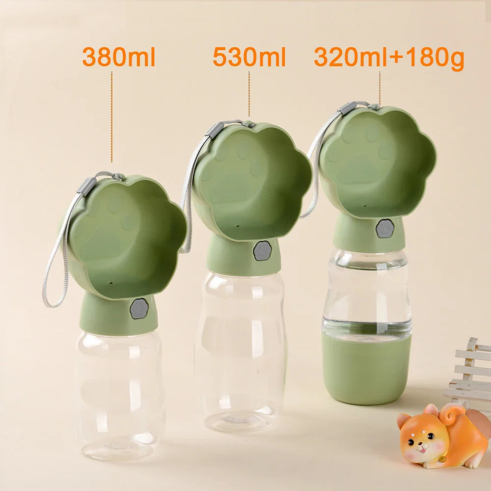 PetEase | 2-in-1 Flasche | Auslaufsicher, Hygienisch, Tragbar | Für Hunde & Katzen unterwegs
