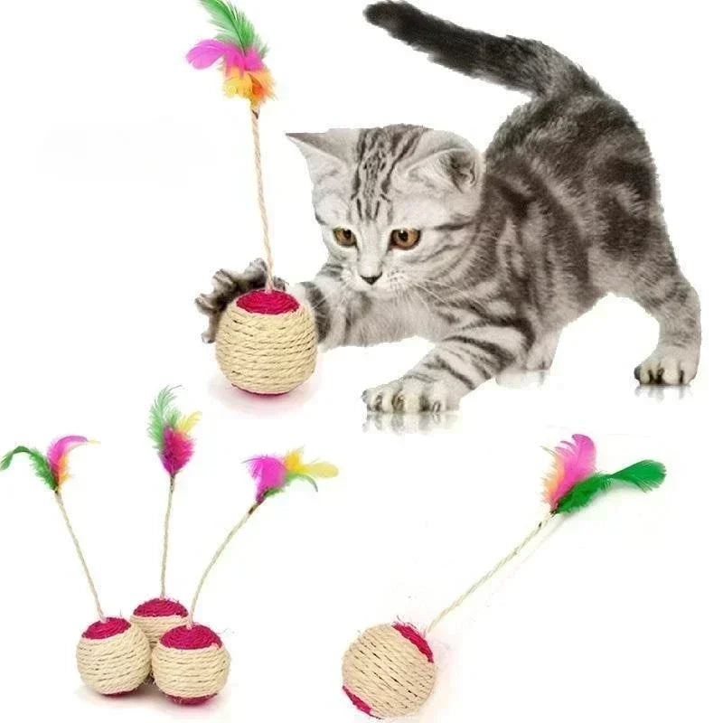 PawSisal | Kratz- & Spielball für Katzen | Natürliches Sisal, Robust & Farbvarianten | Für Krallenpflege & Aktivbeschäftigung