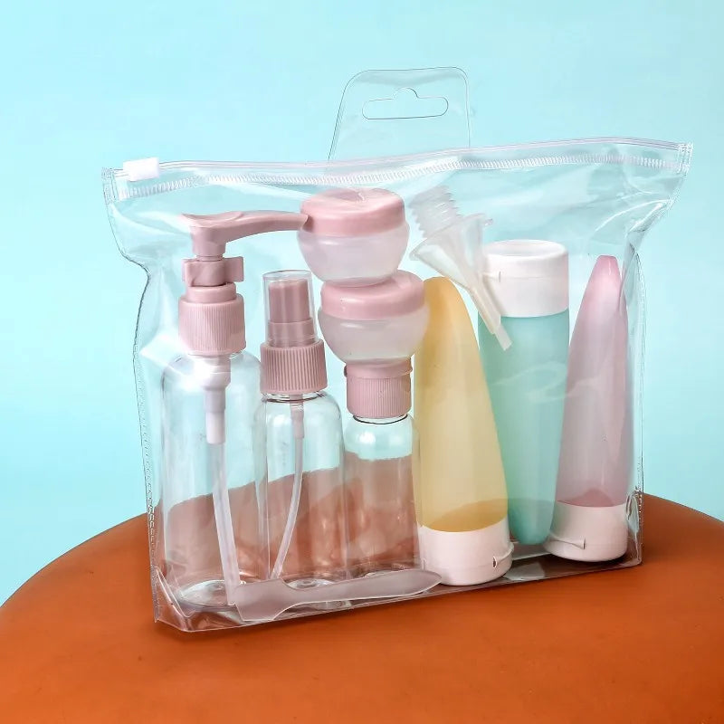 GlidePack Reise-Flaschenset | 11-teilig | Auslaufsicher & Flugtauglich | Für Kosmetik & Pflegeprodukte