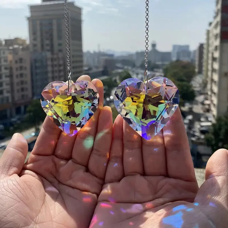 LumiGlow | Kristall Regenbogenfänger | Solar Suncatcher Set | Für Fenster & Garten