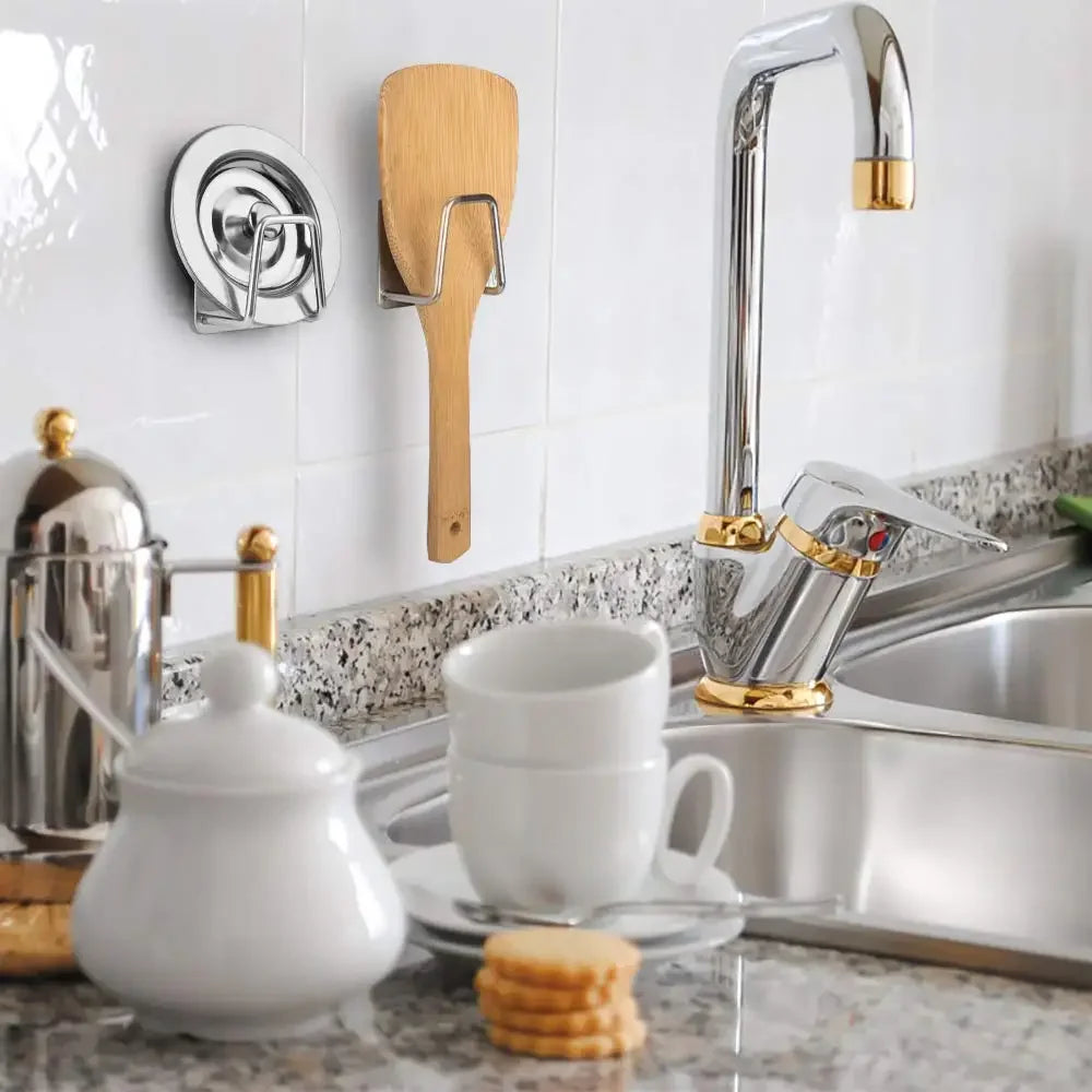 Cabinox Küchenhalter | Edelstahl | Selbstklebend & Rostfrei | Für Deckel & Bretter