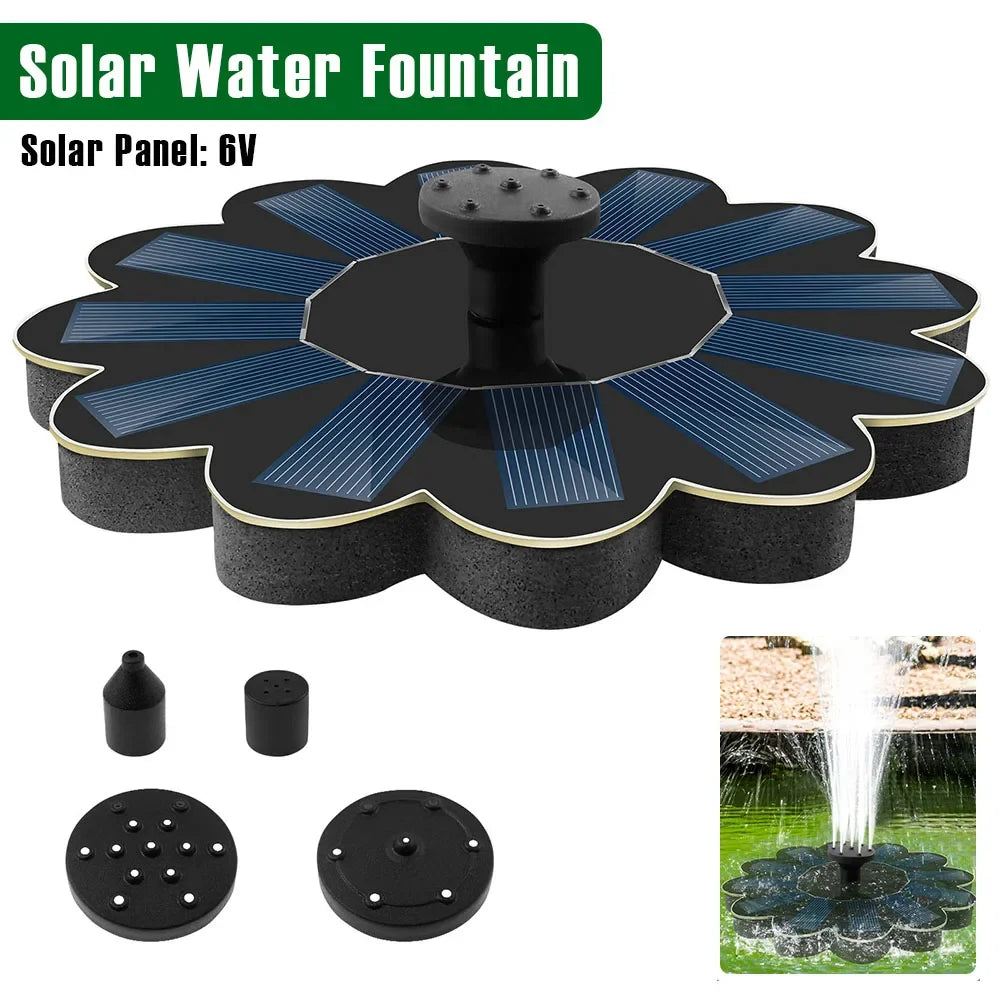 EcoSpray Solarbrunnen | 100% Solarenergie | Flexibel mit 5 Düsen | Für Garten & Balkon