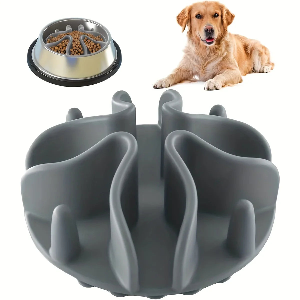 Nibblix | Silikon-Fressbremse Für Hunde | Verlangsamt Schlingen | Flexibel & Spülmaschinenfest | Für Alle Näpfe