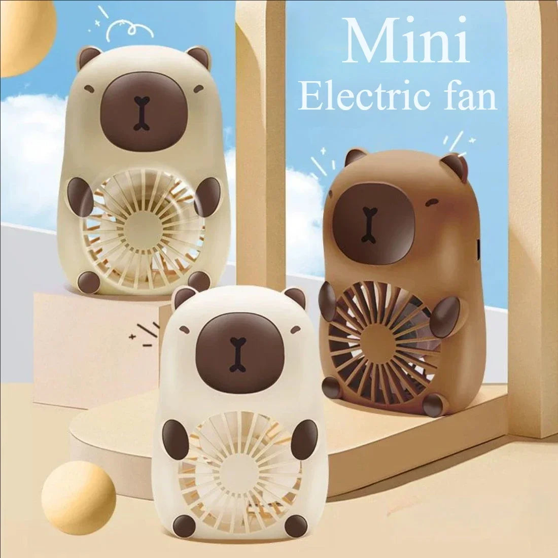 ChillPaws | Mini USB Ventilator | 3 Windmodi | Niedliches Design | USB Wiederaufladbar