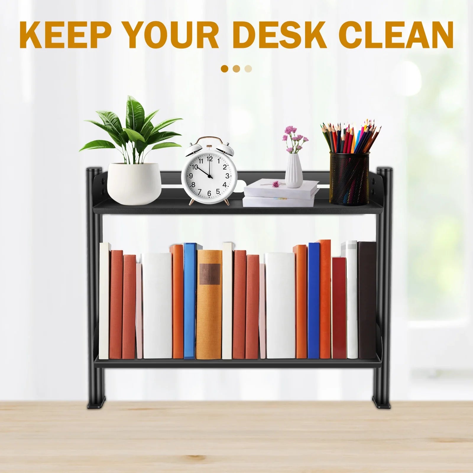 Deskoria | Doppelstöckiges Klemmbord-Regal | Verstellbar, stabil & bohrfrei | Büro & Home-Office