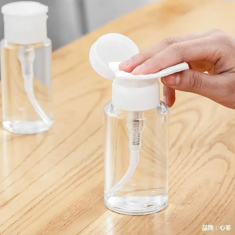 Fluidos Pumpflasche | Push-Down Spender | Wiederverwendbar & Hygienisch | 200ml Transparent