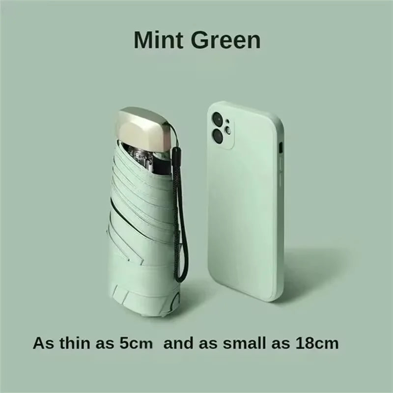 Solivio Mini-Regenschirm | UV-Schutz & Windfest | Ultraleicht | 19cm Kompaktformat
