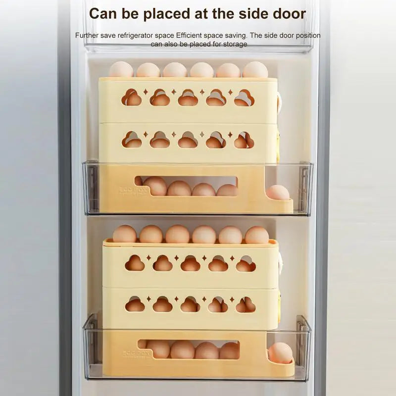 FridgeMate | Eier-Organizer | Automatisches Nachrutschen & Stoßschutz | Für Kühlschrank & Küche