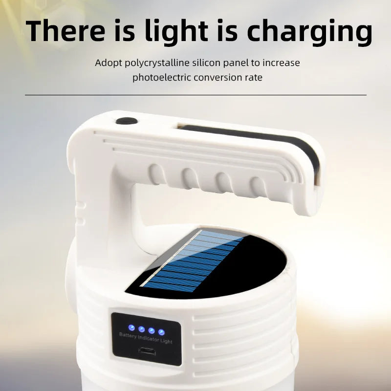 LumaCamp Solar | Multifunktionale Campinglampe | Wiederaufladbar mit USB & Solar | Tragbar und Kompakt
