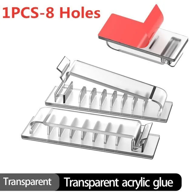 CableClip Pro | Selbstklebende Kabelhalter | Kompakt & Platzsparend | Schwarz, Weiß oder Transparent