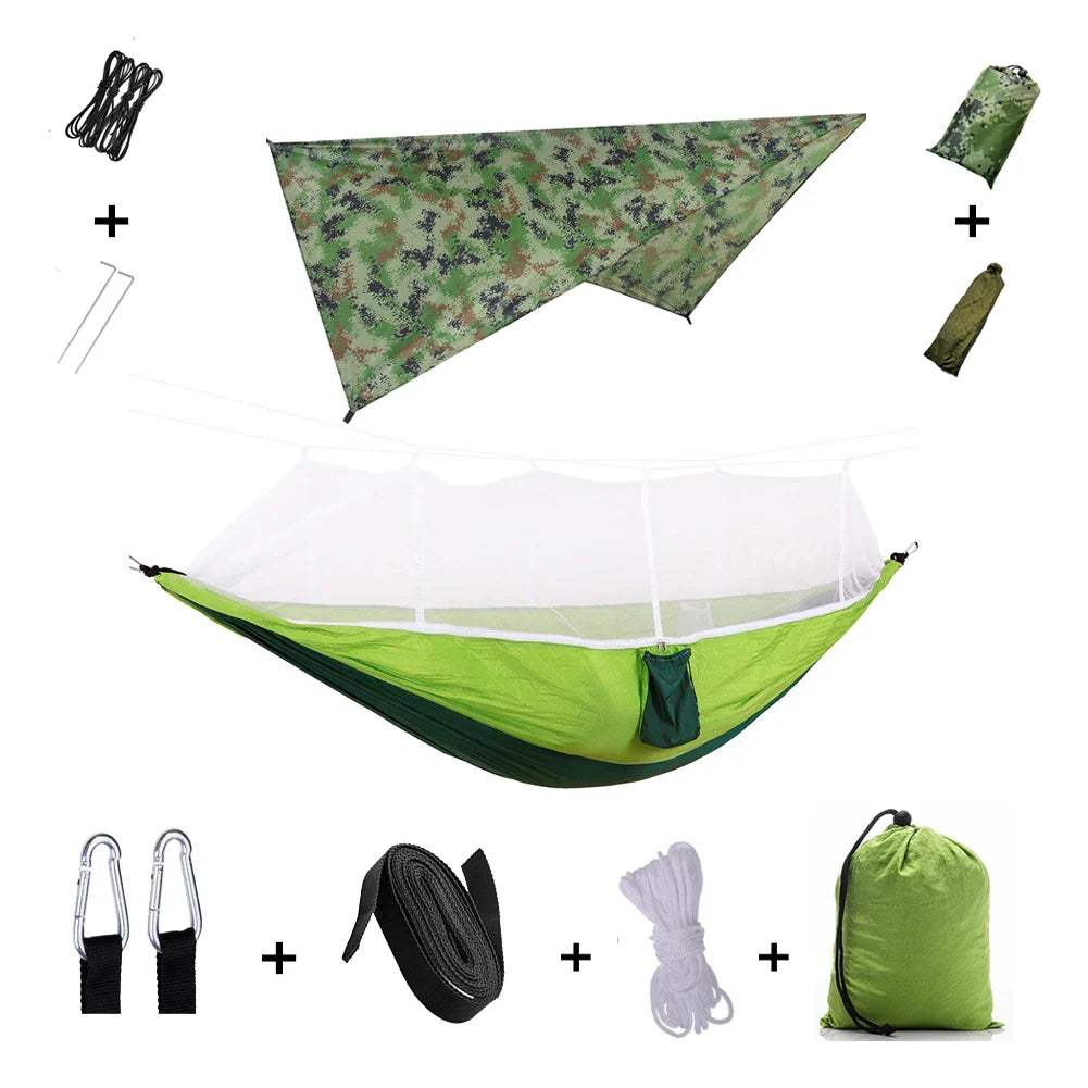 Nomaterra Hängematte | Mit Moskitonetz & Tarp | Ultraleicht & Wetterfest | Für Outdoor & Trekking