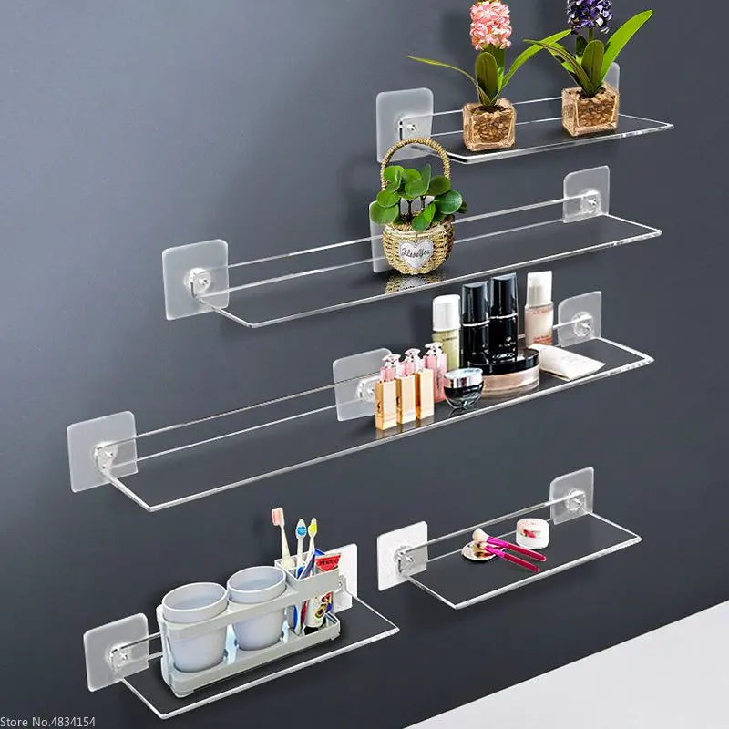 LumiShelf | Transparentes Acryl-Wandregal | Minimalistisches Design & Hohe Tragkraft | Für Bad, Küche & Wohnzimmer