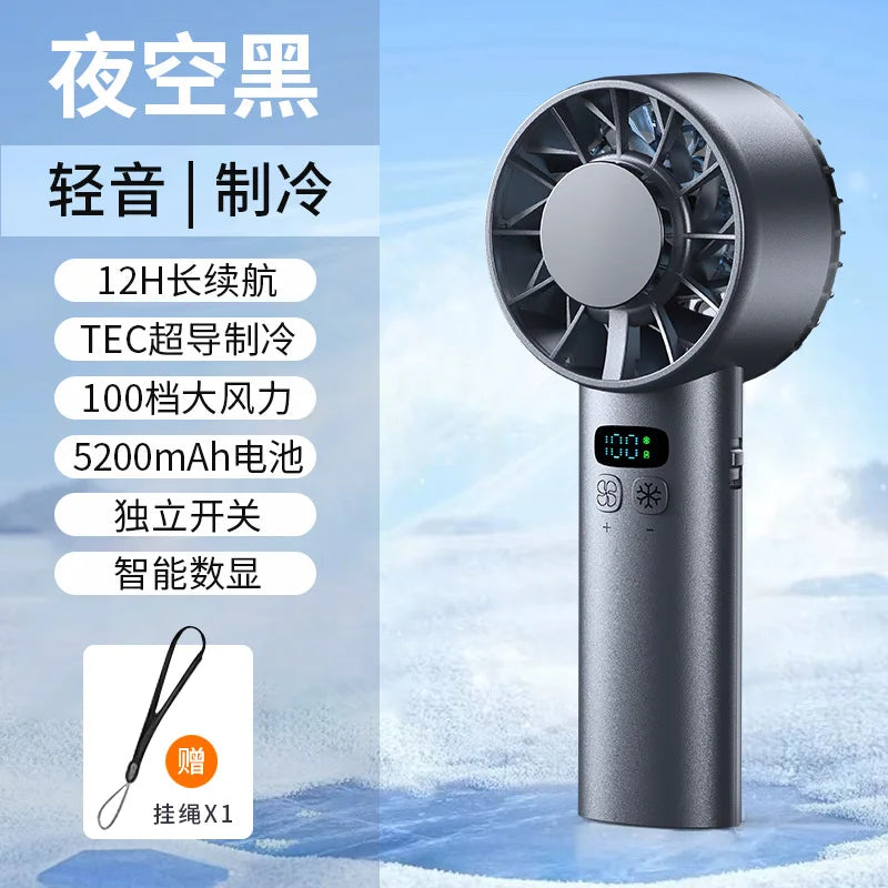 FrostCool Mini-Eisventilator | High-Speed Kühlung | USB-Aufladung & LED-Display