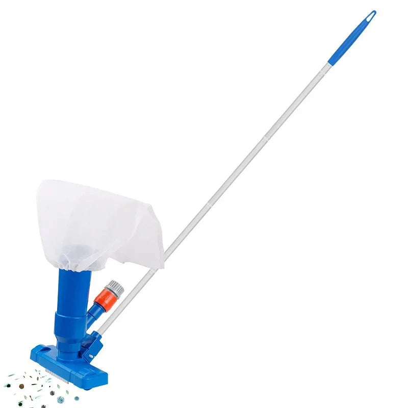 Hydrelix Poolreiniger Set | Für Pool & Teich | Mit Teleskopstange & Bürstenkopf | Blau