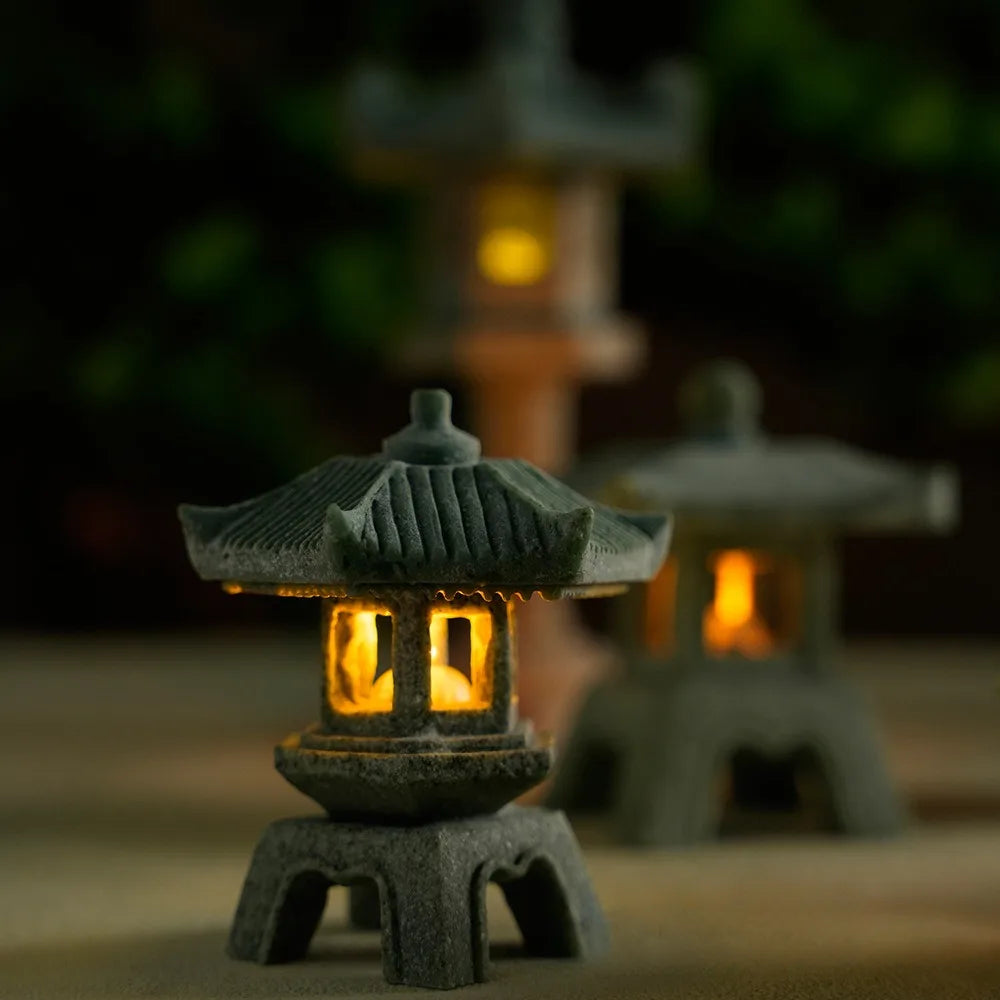 SereniStone Mini-Pagode | Sandstein Deko | Für Garten & Bonsai | Zen Flair