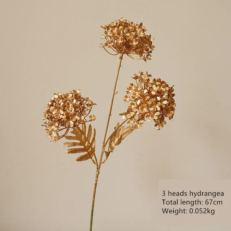 Aurivelle Gold Kollektion | Künstliche Palm-, Ginkgo- & Eukalyptusblätter mit Rosen & Hortensien | Anspruchsvolle Dekorationsblumen für Hochzeit & Zuhause